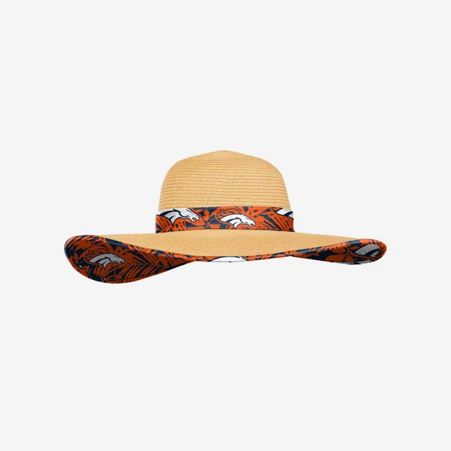 Denver Broncos Chapeau de Paille Floral pour Femme