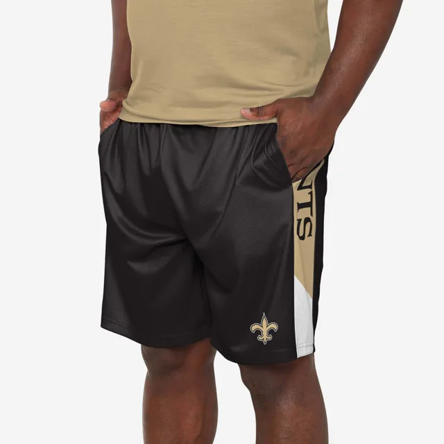 Short d'entraînement à rayures latérales New Orleans Saints
