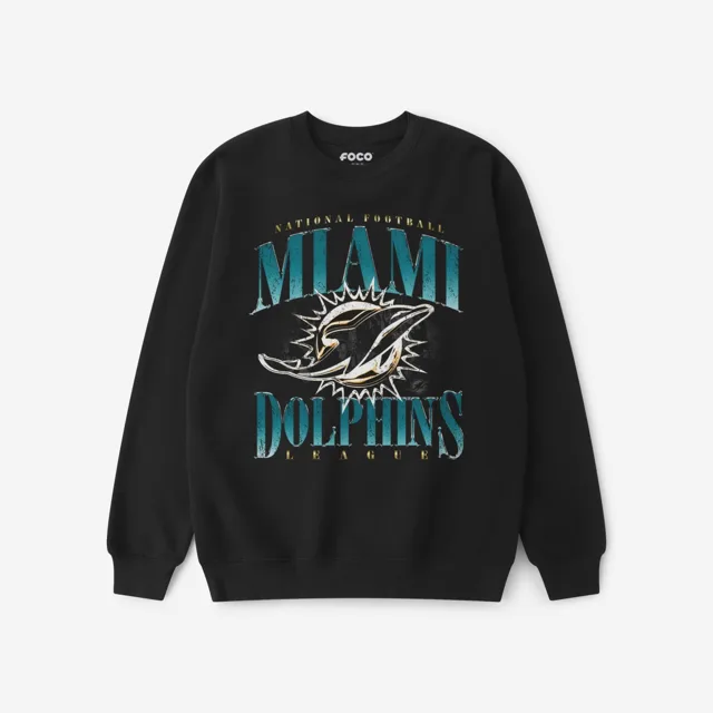 Miami Dolphins Sweat-shirt à col rond chromé Stack