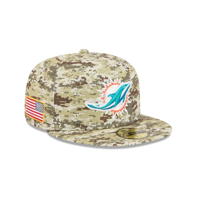 Miami Dolphins 2025 Salut au service Fan Gear 59FIFTY Chapeau ajusté