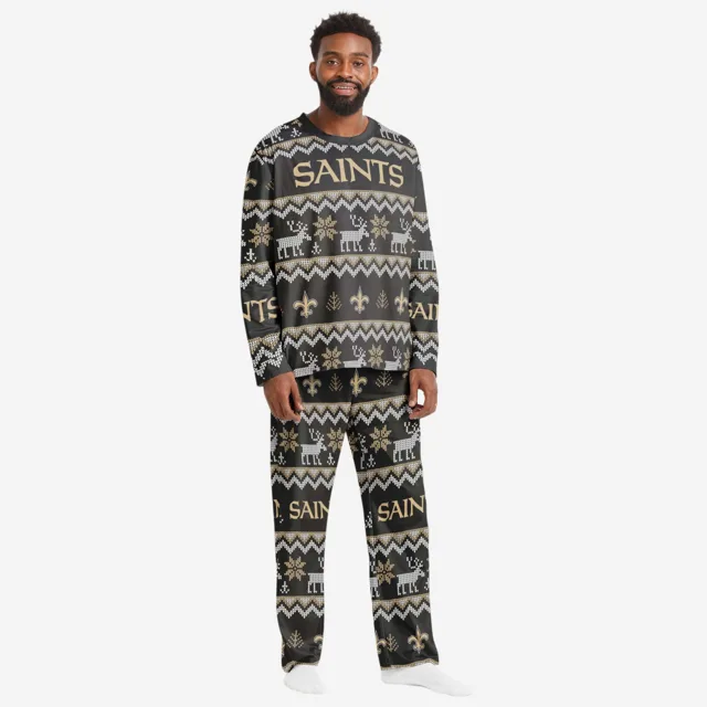 New Orleans Saints Pyjama de vacances en famille à motif laid pour hommes