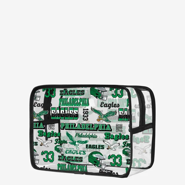 Philadelphia Eagles Répéter Trousse à maquillage transparente à imprimé rétro
