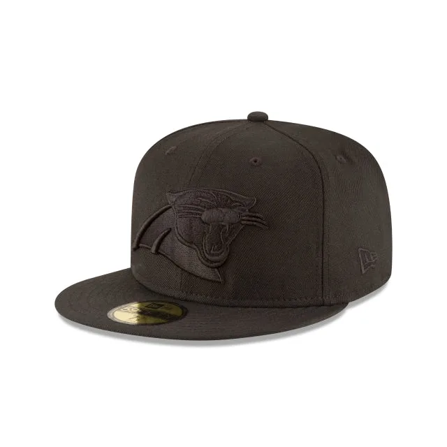 Carolina Panthers Noir sur Noir 59FIFTY Chapeau ajusté