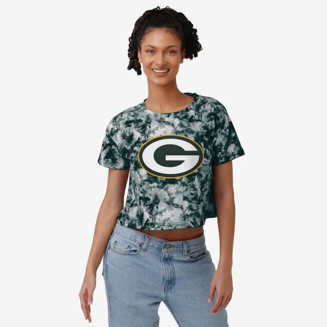 Green Bay Packers Haut court à grand logo tie-dye pour femme