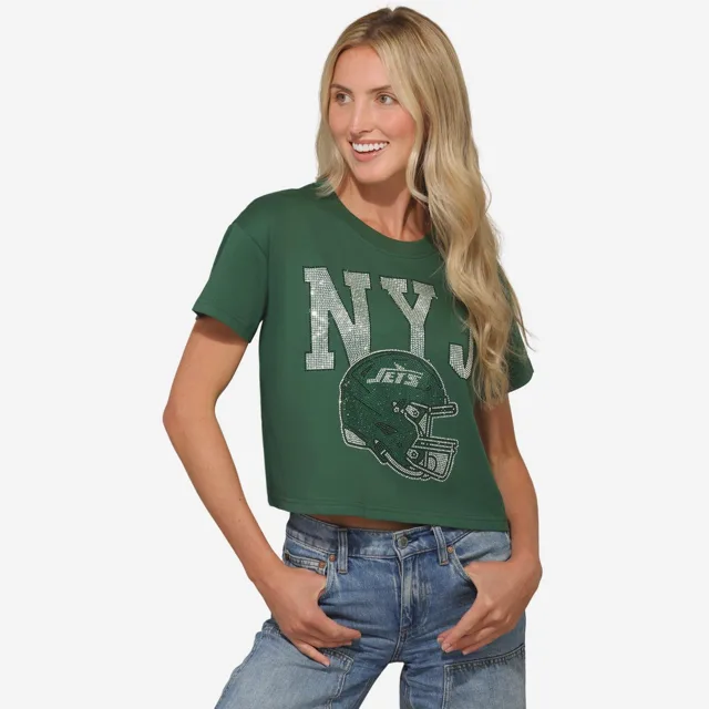 New York Jets Haut court avec logo strass pour femme