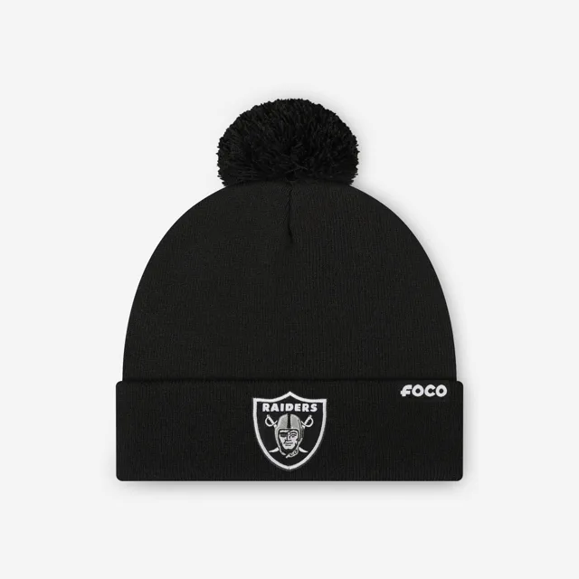 Bonnet à pompon avec logo principal Las Vegas Raiders Basic