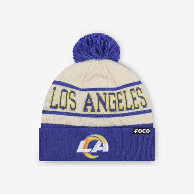 Bonnet à pompon avec logo principal à rayures Heritage Los Angeles Rams