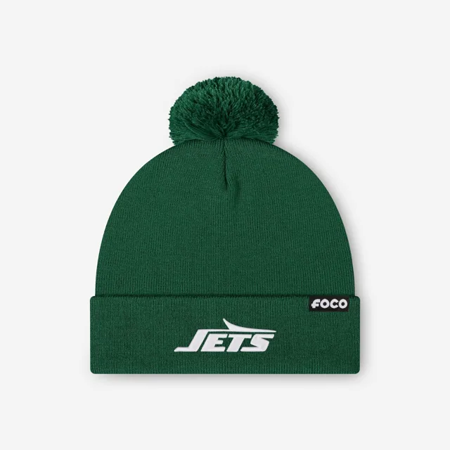 Bonnet à pompon avec logo principal New York Jets Basic