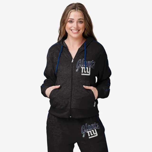 New York Giants Haut zippé en tricot éponge pour femme