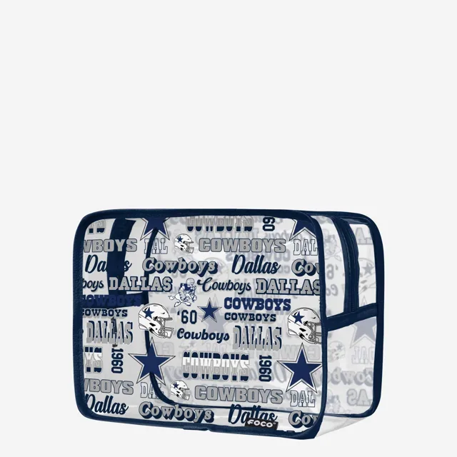 Dallas Cowboys Répéter Trousse à maquillage transparente à imprimé rétro