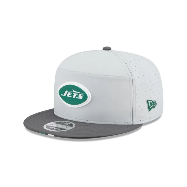 New York Jets 2025 Training Gris Panneau divisé 9FIFTY Casquette Snapback