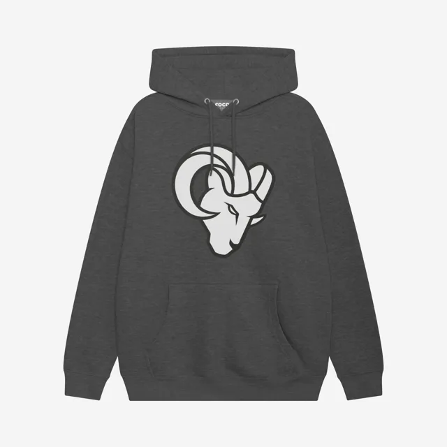 Los Angeles Rams Sweat à capuche avec logo principal noir et blanc