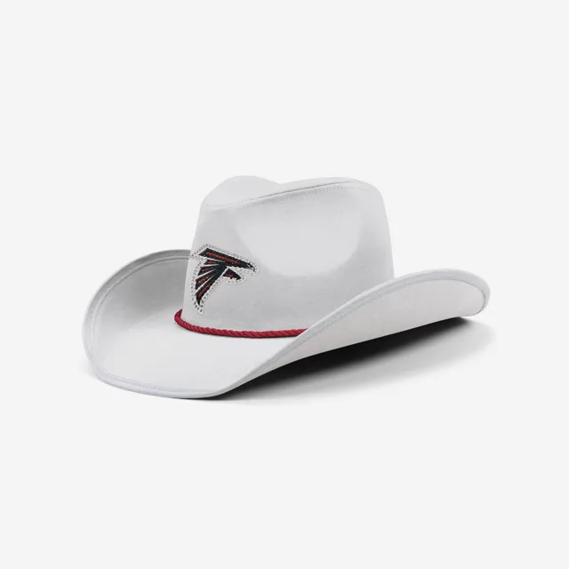 Atlanta Falcons Chapeau de cowboy avec logo en strass blanc