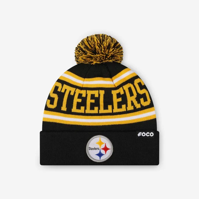 Bonnet à pompon avec logo principal Pittsburgh Steelers