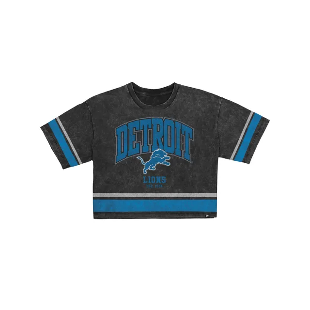 Detroit Lions T-shirt court à rayures vintage pour femme