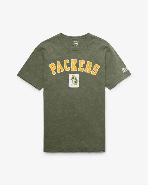 Green Bay Packers HISTORIQUE SEYMOORE BIEN USÉ '47 HEAVY SLUB TEE