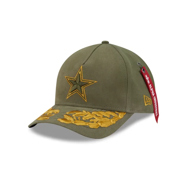 Alpha Industries x Dallas Cowboys Casquette Snapback 9FORTY M-Crown A-Frame vert olive
