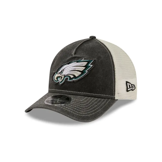 Philadelphia Eagles Casquette de camionneur à cadre en A avec logo effiloché 9FORTY M-Crown