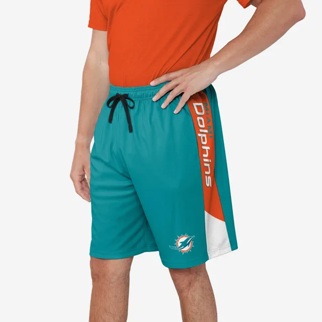 Short d'entraînement à rayures latérales Miami Dolphins