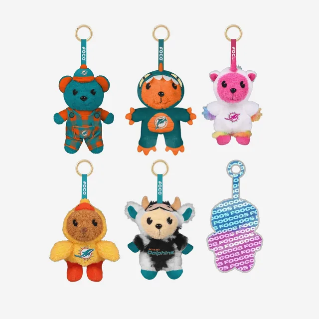 Miami Dolphins FOOCOOS Peluche Sac Charm Porte-clés Blind Box Série 1