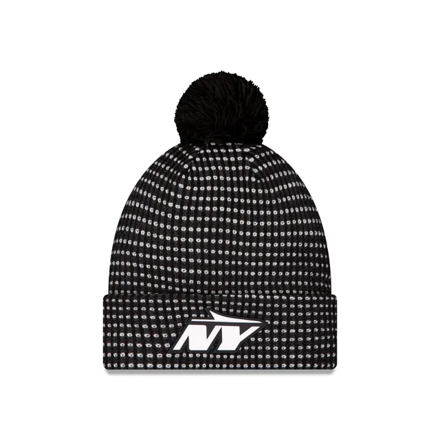 New York Jets 2026 Sideline Bonnet en tricot à pompon noir pour temps froid