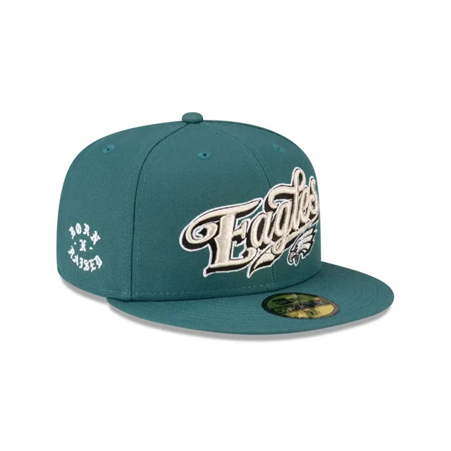 Né x Élevé x Philadelphia Eagles Script 59FIFTY Chapeau ajusté