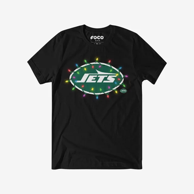 New York Jets T-shirt avec logo principal Holiday Lights