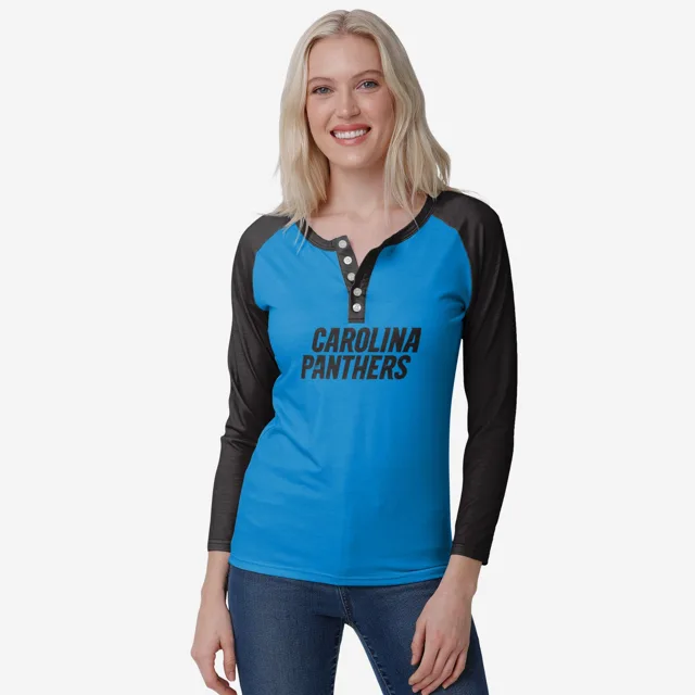 Carolina Panthers Henley à manches longues Big Wordmark pour femme