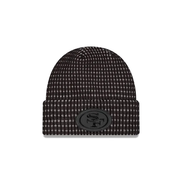 San Francisco 49ers 2026 Sideline Bonnet en tricot noir à revers pour temps froid