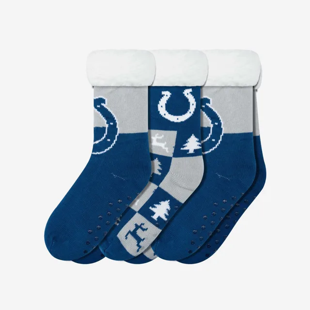 Indianapolis Colts Lot de 3 paires de chaussettes pantoufles Fan Footy pour femmes