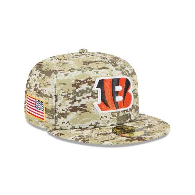 Cincinnati Bengals 2025 Salut au service Fan Gear 59FIFTY Chapeau ajusté