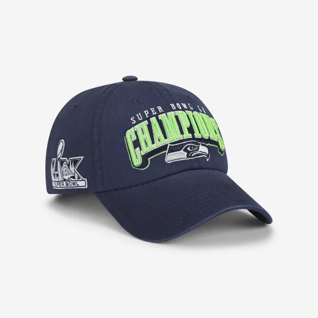 Seattle Seahawks Casquette décontractée avec logo principal du Super Bowl LX Champions