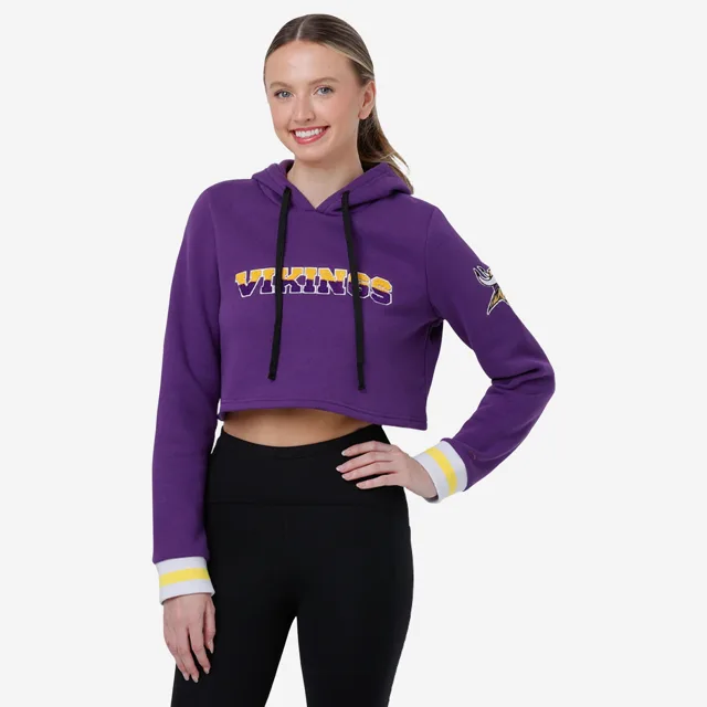 Minnesota Vikings Sweat à capuche court en chenille pour femme
