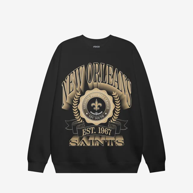 New Orleans Saints Sweat-shirt à col rond avec écusson de bannière