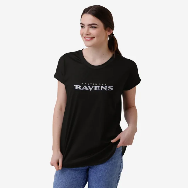 Baltimore Ravens Haut tunique noir Wordmark pour femme