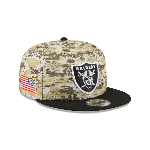 Las Vegas Raiders 2025 Salut au service Fan Gear 9FIFTY Snapback Hat