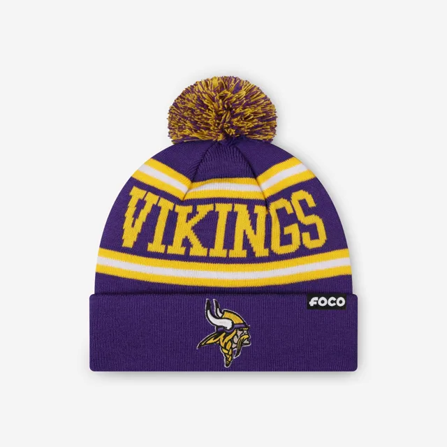 Bonnet à pompon avec logo principal Minnesota Vikings