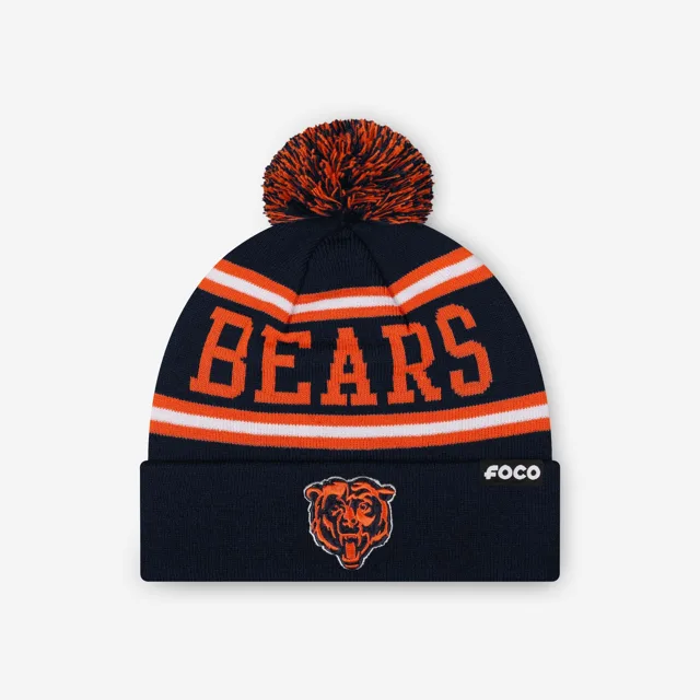 Bonnet à pompon avec logo principal Chicago Bears