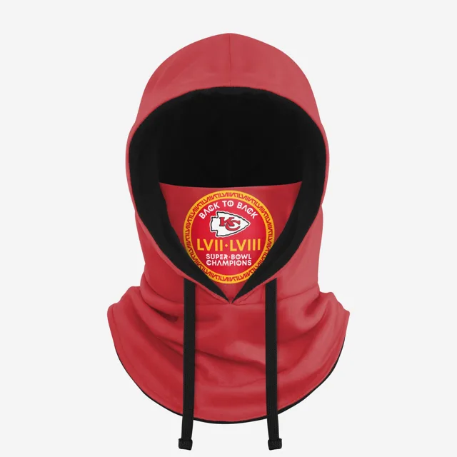 Kansas City Chiefs Super Bowl LVIII Champions Guêtre à capuche avec cordon de serrage