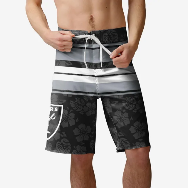 Las Vegas Raiders Short de bain à rayures Hibiscus Boardwalk