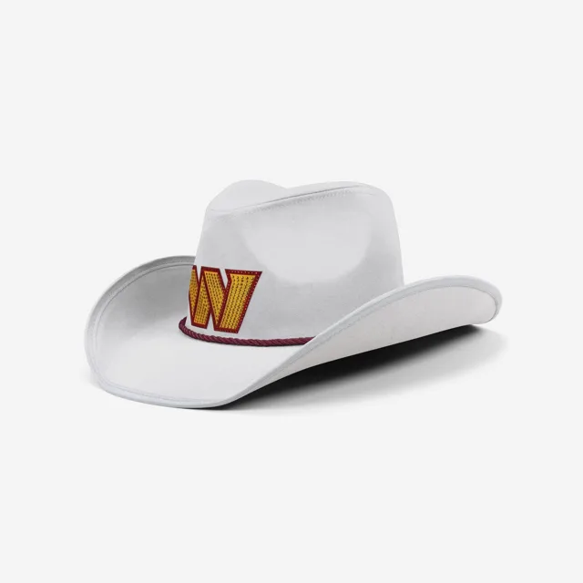 Washington Commanders Chapeau de cowboy avec logo en strass blanc