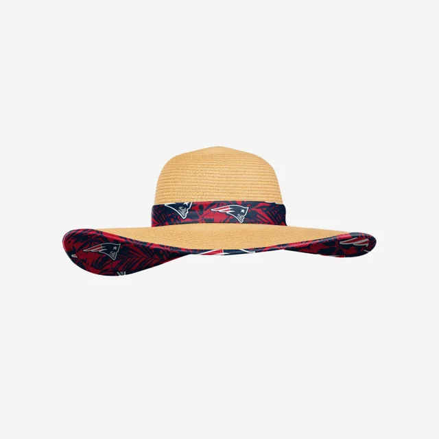 New England Patriots Chapeau de Paille Floral pour Femme