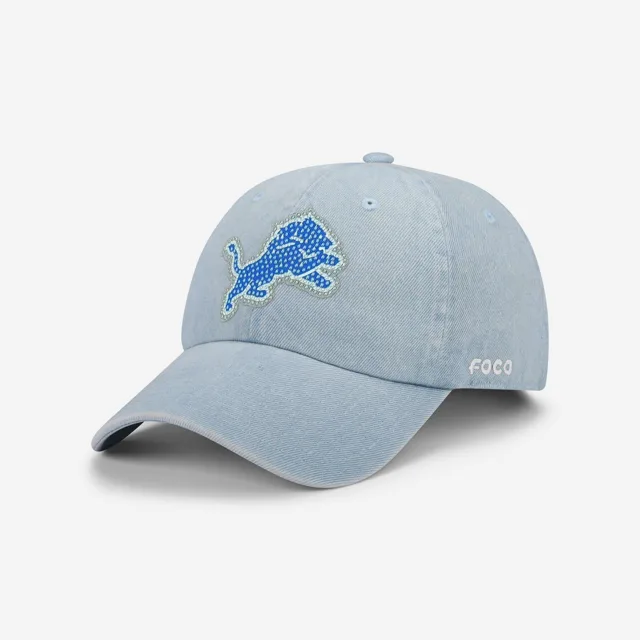 Detroit Lions Casquette décontractée en denim avec logo strass