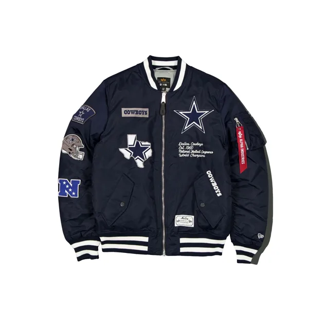 Alpha Industries x Dallas Cowboys Blouson aviateur MA-1 bleu marine