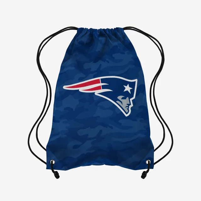 New England Patriots Sac à dos à cordon camouflage avec grand logo