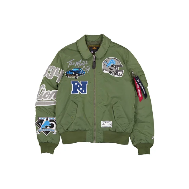 Veste de vol Alpha Industries x Detroit Lions Sage Green MA-1