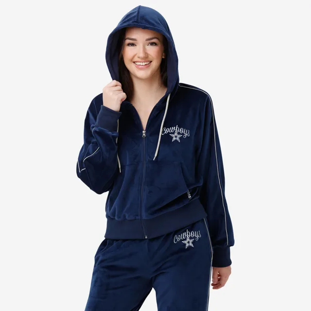 Dallas Cowboys Haut zippé en velours pour femme