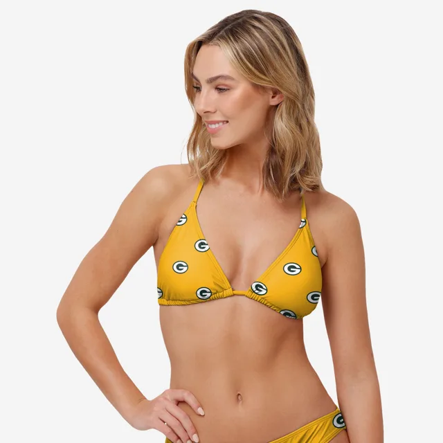 Green Bay Packers Haut de bikini mini imprimé pour femme