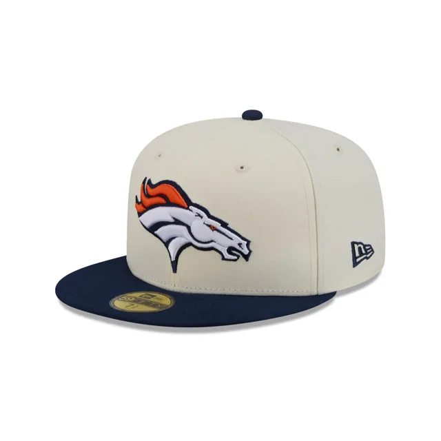 Denver Broncos Casquette ajustée Basic 59FIFTY Chrome Blanc