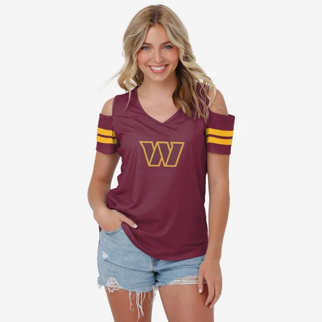 Washington Commanders T-shirt à épaules dénudées pour femme